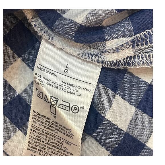 Old Navy Fitted Gingham Twist Front Cami Top Adjustable Straps Size Womens Large - Picture 3 of 7